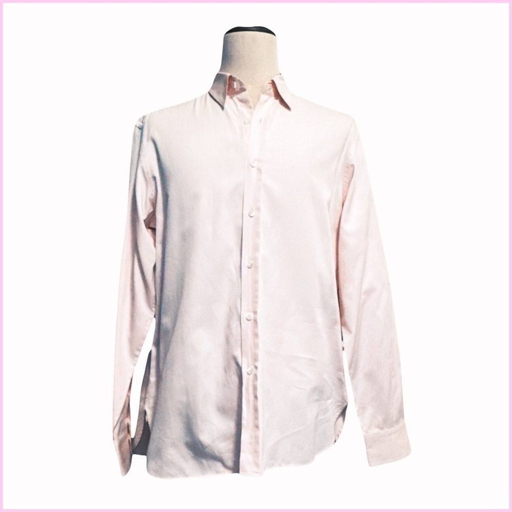 Brioni Men’s Pure Cotton Dress Shirt. Pink. 44” x 17.5” - Picture 2 of 10